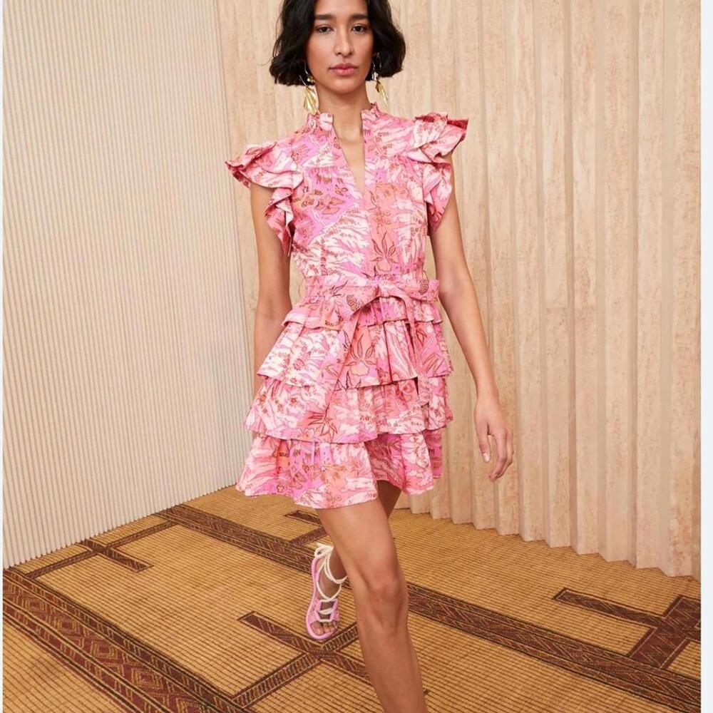 Ulla johnson lulua dress in camelia pink color